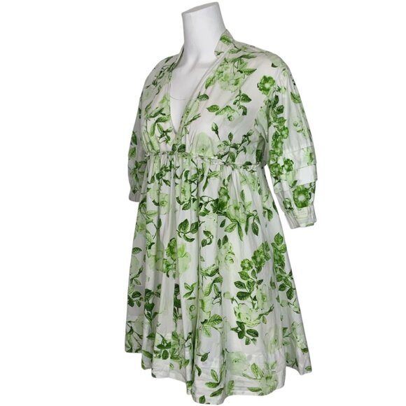 Anthropologie Maeve V-Neck Tunic Mini Dress XS Green Floral - Picture 4 of 16